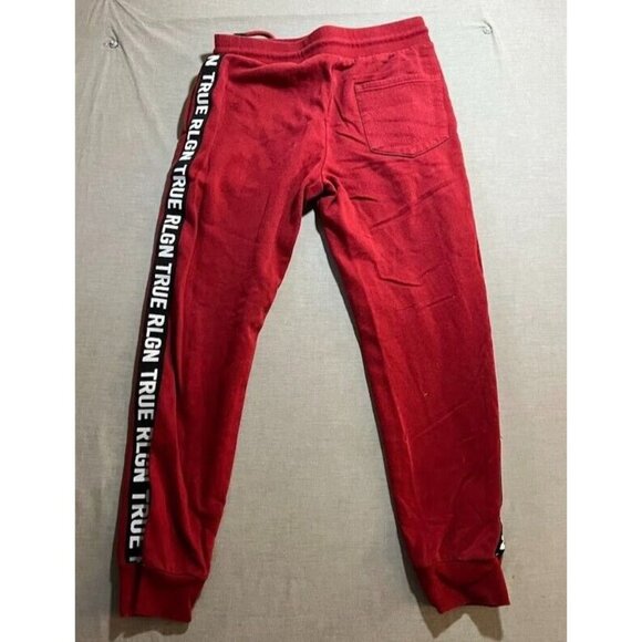 True Religion Side Taping Sweatpants Adult Medium Red Drawstrings Comfort Mens. - Picture 5 of 11